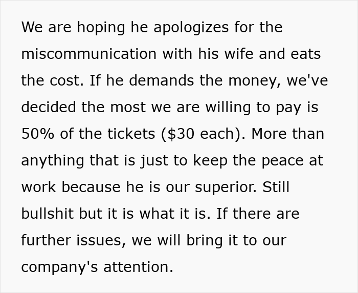“Coworker Gave Us Tickets To His Wife’s Performance And Now We Have To Pay $360?!”
