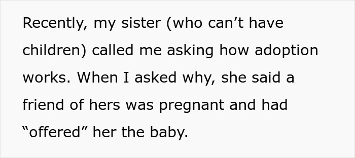 Guy Reports His Sister To CPS After Hearing Her “Plan” To Illegally Adopt A Baby