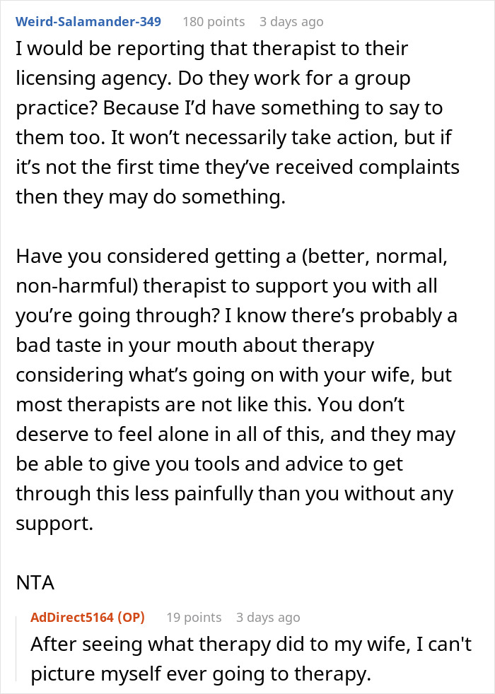 “AITAH For Telling My Wife To Marry Her Therapist Because I Am Done?”