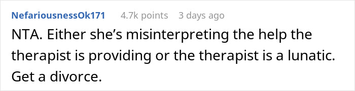 “AITAH For Telling My Wife To Marry Her Therapist Because I Am Done?”