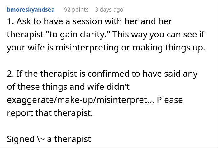 “AITAH For Telling My Wife To Marry Her Therapist Because I Am Done?”
