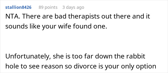 “AITAH For Telling My Wife To Marry Her Therapist Because I Am Done?”