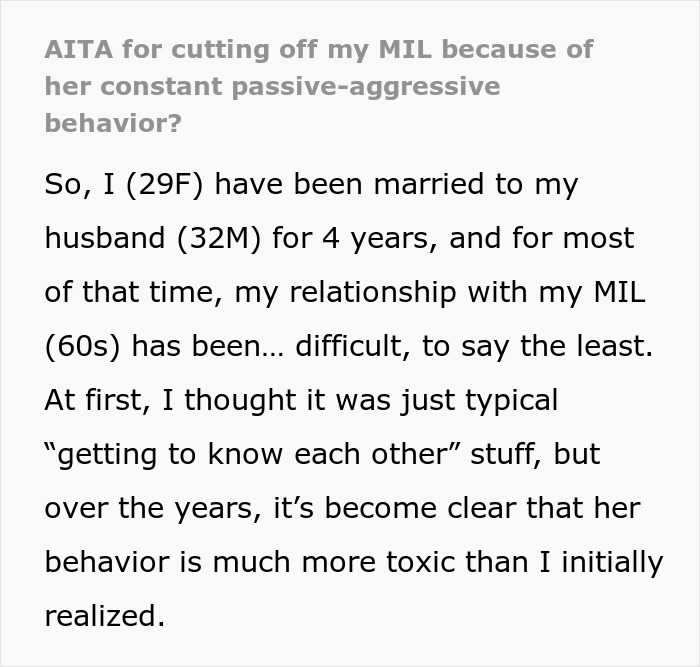 Wife Cuts Off Her MIL After Years Of Passive-Aggressive Jokes, Husband Furious About The Drama