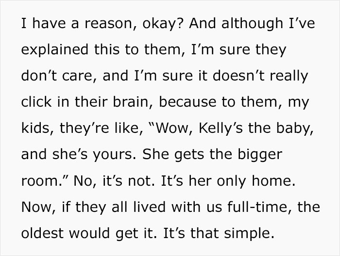 Mom Proudly Explains Why Youngest Daughter Gets Biggest Room While Older Stepkids Don’t