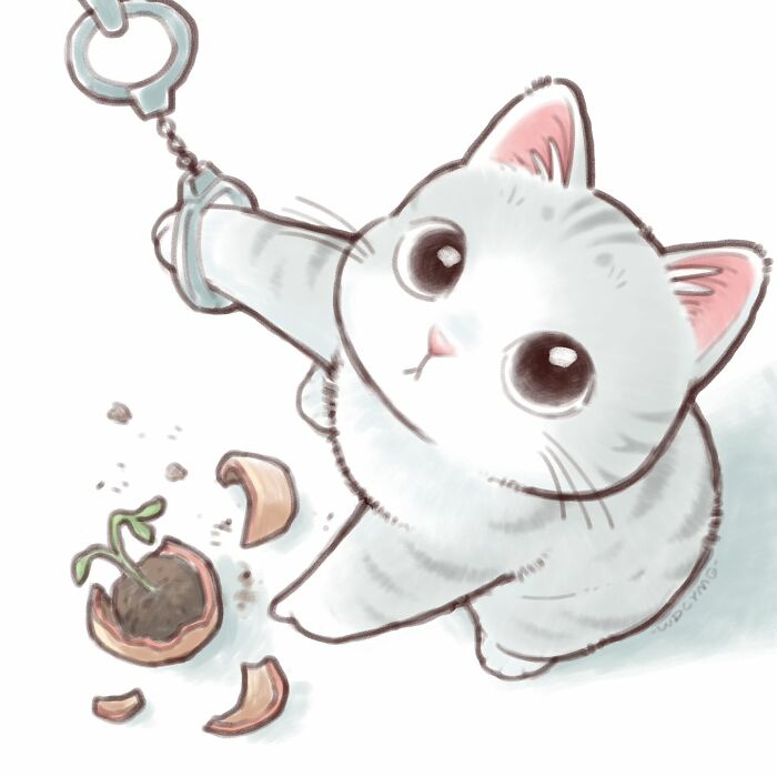 50 Irresistibly Cute Cat Illustrations That Might Make You Smile