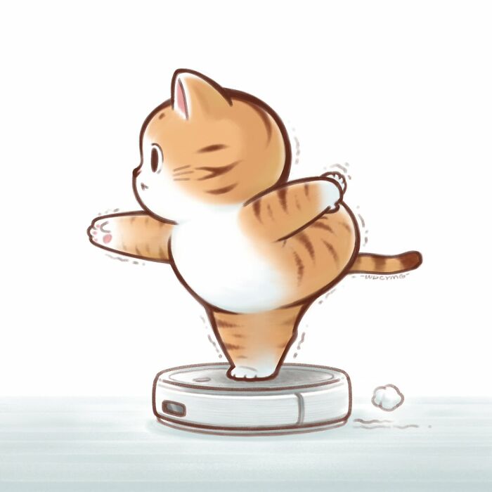 50 Irresistibly Cute Cat Illustrations That Might Make You Smile