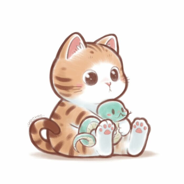 50 Irresistibly Cute Cat Illustrations That Might Make You Smile