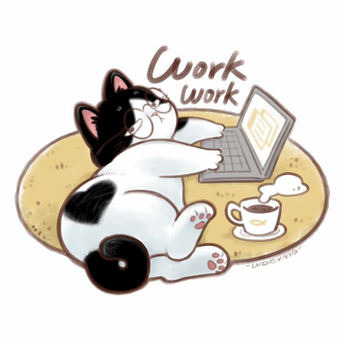 50 Irresistibly Cute Cat Illustrations That Might Make You Smile