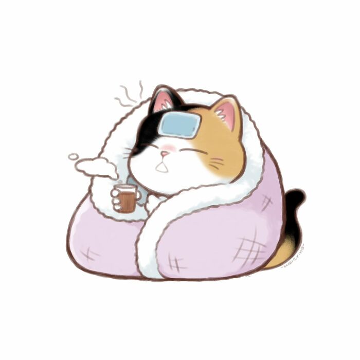 50 Irresistibly Cute Cat Illustrations That Might Make You Smile