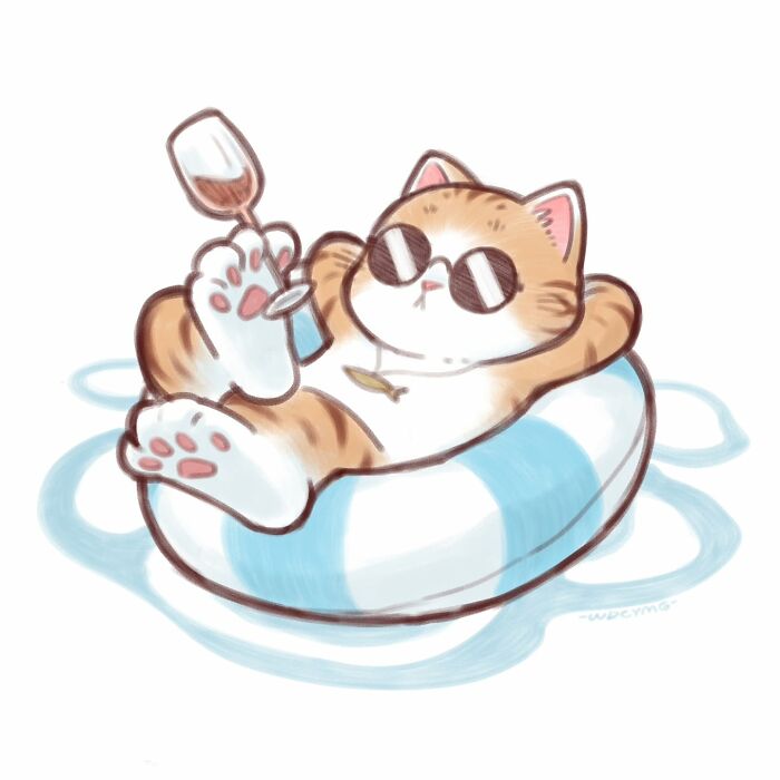 50 Irresistibly Cute Cat Illustrations That Might Make You Smile