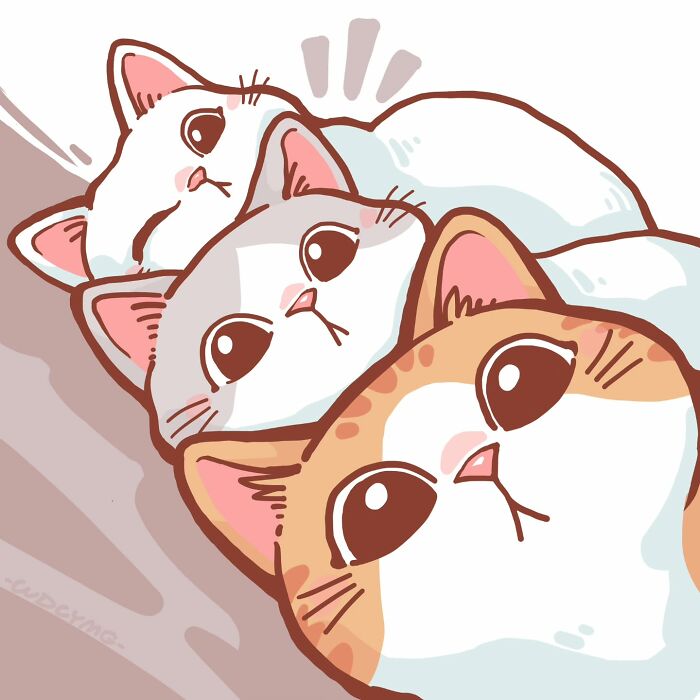 50 Irresistibly Cute Cat Illustrations That Might Make You Smile