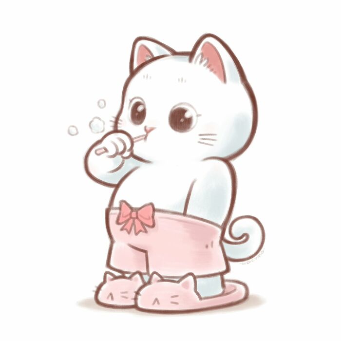 50 Irresistibly Cute Cat Illustrations That Might Make You Smile