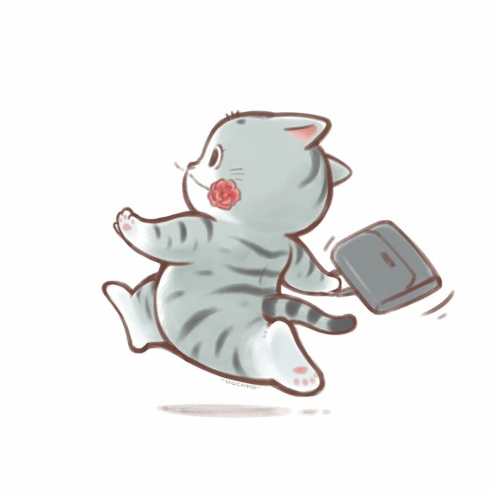 50 Irresistibly Cute Cat Illustrations That Might Make You Smile