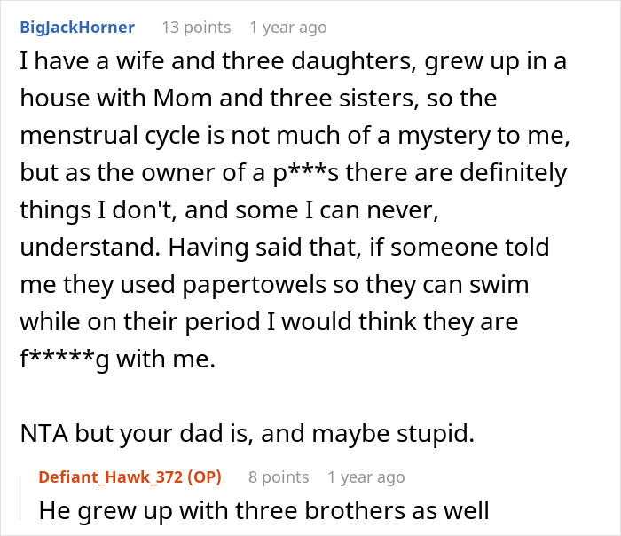 Dad Tells Teen Daughter To Use Paper Towel For Period, Fam Turns On Her As She Calls Him Stupid Dad Tells Teen Daughter To Use Paper Towel For Period, Fam Turns On Her As She Calls Him Stupid