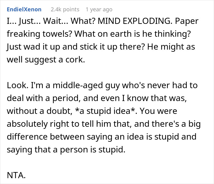 Dad Tells Teen Daughter To Use Paper Towel For Period, Fam Turns On Her As She Calls Him Stupid Dad Tells Teen Daughter To Use Paper Towel For Period, Fam Turns On Her As She Calls Him Stupid