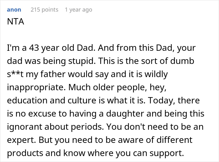 Dad Tells Teen Daughter To Use Paper Towel For Period, Fam Turns On Her As She Calls Him Stupid Dad Tells Teen Daughter To Use Paper Towel For Period, Fam Turns On Her As She Calls Him Stupid