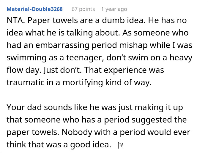 Dad Tells Teen Daughter To Use Paper Towel For Period, Fam Turns On Her As She Calls Him Stupid Dad Tells Teen Daughter To Use Paper Towel For Period, Fam Turns On Her As She Calls Him Stupid