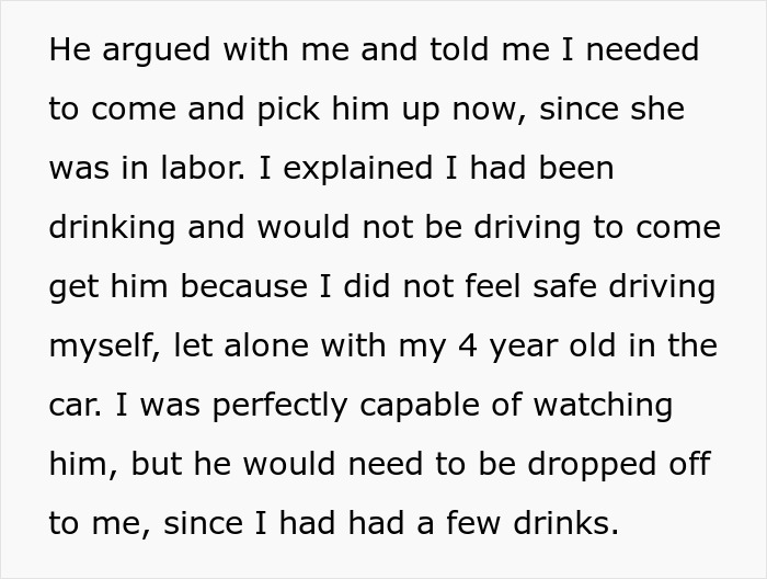 Mom Refuses To Drive Drunk To Pick Up 4YO, Ex Argues Over It For 30 Mins While His GF Is In Labor
