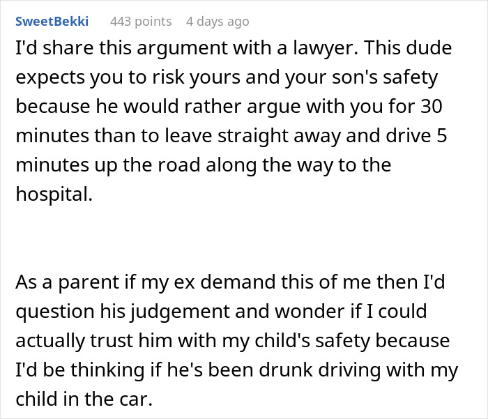 Mom Refuses To Drive Drunk To Pick Up 4YO, Ex Argues Over It For 30 Mins While His GF Is In Labor
