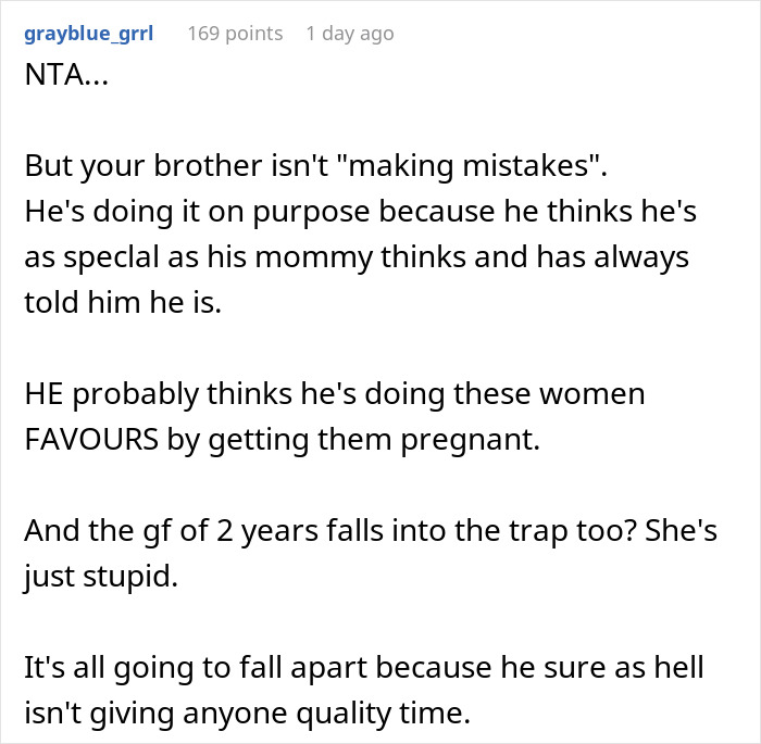 Woman Tells Brother To “Stop Getting Women Pregnant Like It’s A Hobby,” Chaos Ensues