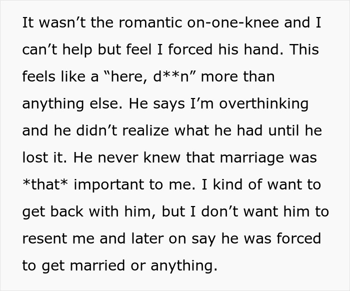 Man Proposes 2 Months After GF Dumped Him, Shows His True Colors When She Refuses