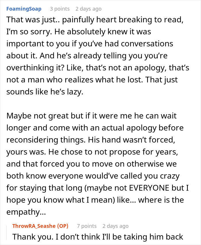 Man Proposes 2 Months After GF Dumped Him, Shows His True Colors When She Refuses