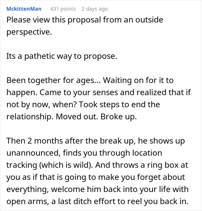 Man Proposes 2 Months After GF Dumped Him, Shows His True Colors When She Refuses