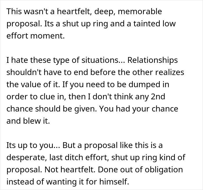 Man Proposes 2 Months After GF Dumped Him, Shows His True Colors When She Refuses