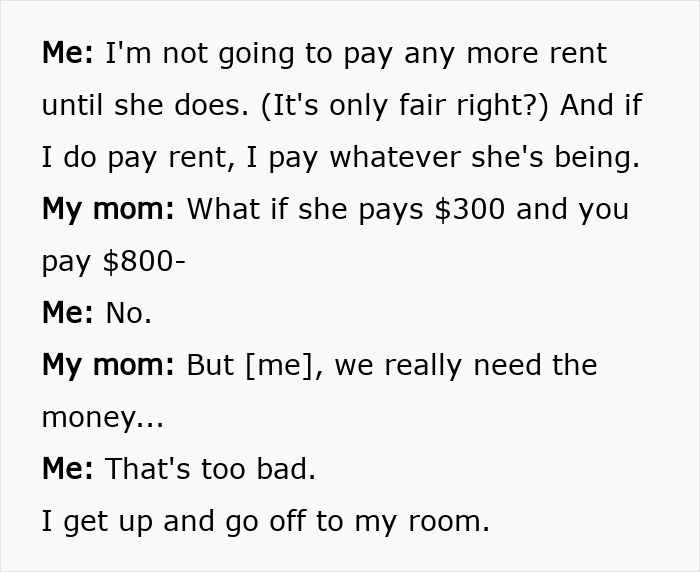 Sibling Refuses To Keep Paying Rent To Parents After Finding Out Sister Lives Rent Free
