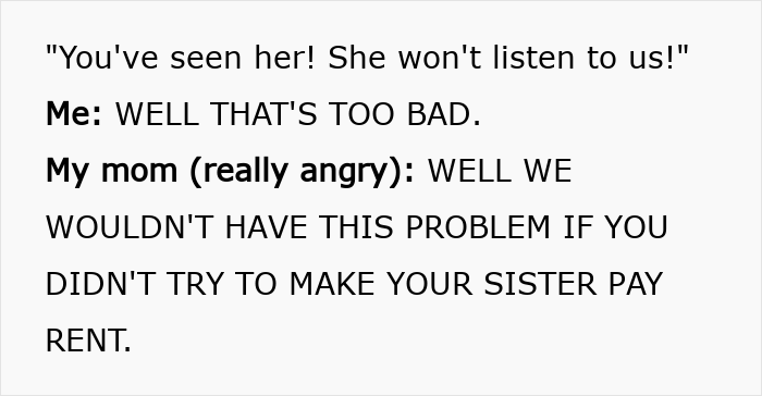 Sibling Refuses To Keep Paying Rent To Parents After Finding Out Sister Lives Rent Free