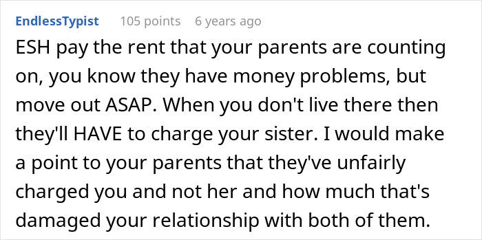 Sibling Refuses To Keep Paying Rent To Parents After Finding Out Sister Lives Rent Free
