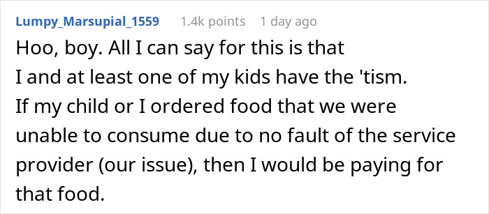 Autistic Woman Has A Panic Attack At Restaurant, Complains When She Doesn’t Get Her Food For Free