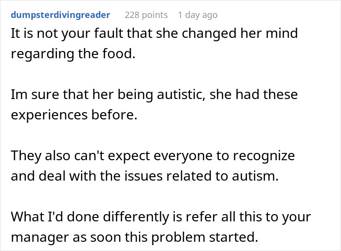 Autistic Woman Has A Panic Attack At Restaurant, Complains When She Doesn’t Get Her Food For Free