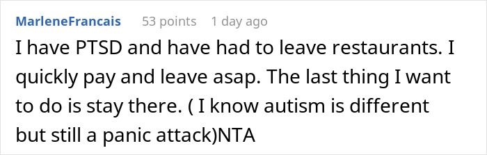 Autistic Woman Has A Panic Attack At Restaurant, Complains When She Doesn’t Get Her Food For Free
