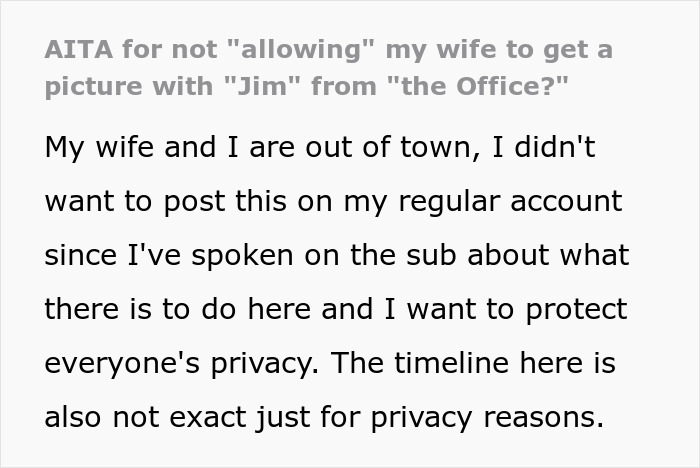 Wife Meets Her Celebrity Crush, Won’t Speak To Husband When He Asks Her To Respect His Privacy
