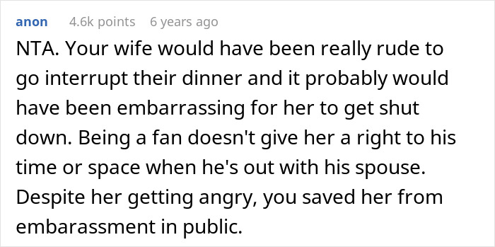 Wife Meets Her Celebrity Crush, Won’t Speak To Husband When He Asks Her To Respect His Privacy