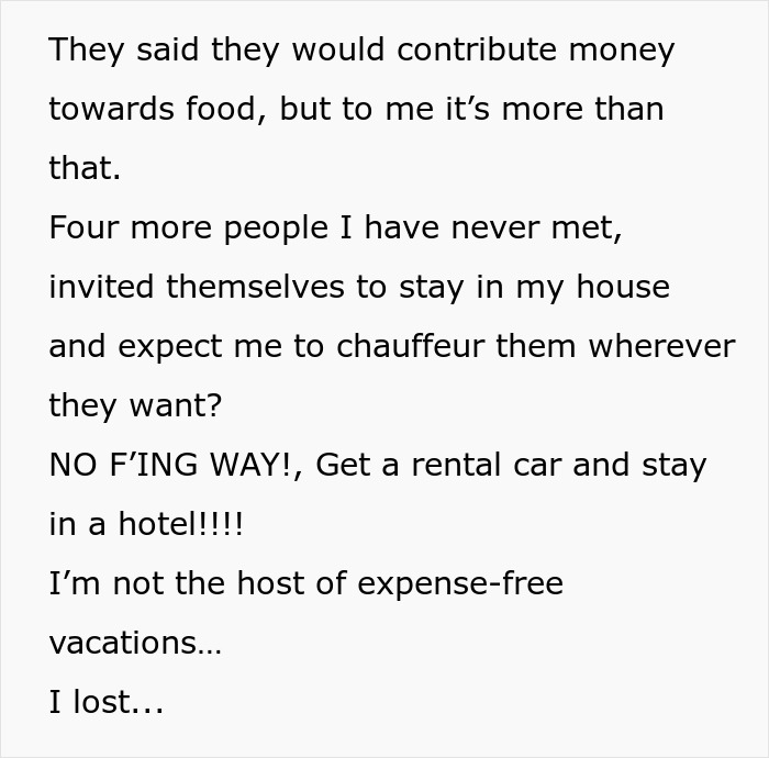 &#8220;Get A Rental Car And Stay In A Hotel!”: Man Fed Up With Mooch “Relatives,” Refuses To House Them