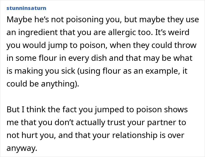 Woman&#8217;s Health Declines Every Time Her Boyfriend Brings Her Food, And Her Worst Suspicion Comes True