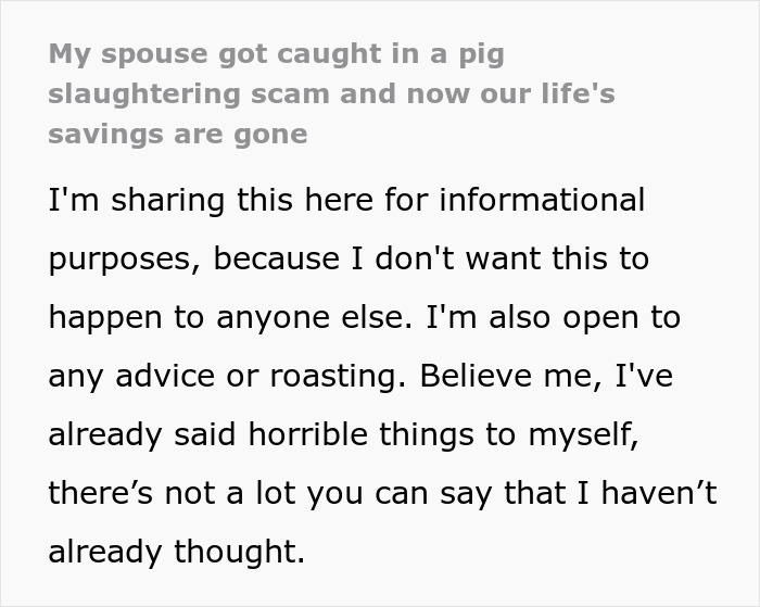 Family Loses Six Figures To A Scam After Spouse Chose To Stupidly Not Say Anything