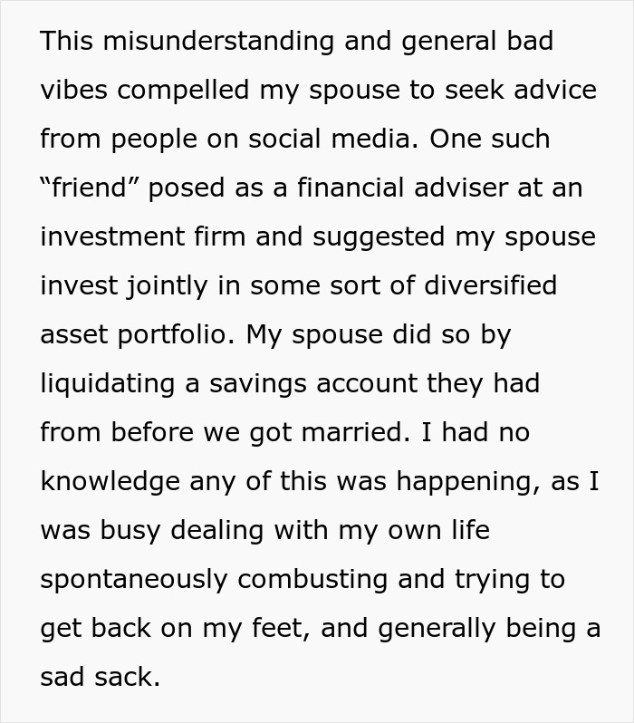Family Loses Six Figures To A Scam After Spouse Chose To Stupidly Not Say Anything