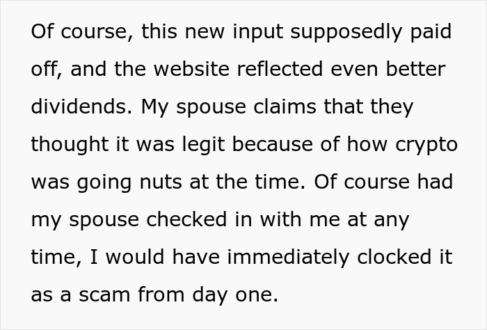 Family Loses Six Figures To A Scam After Spouse Chose To Stupidly Not Say Anything