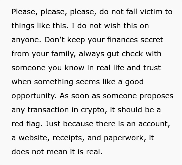 Family Loses Six Figures To A Scam After Spouse Chose To Stupidly Not Say Anything