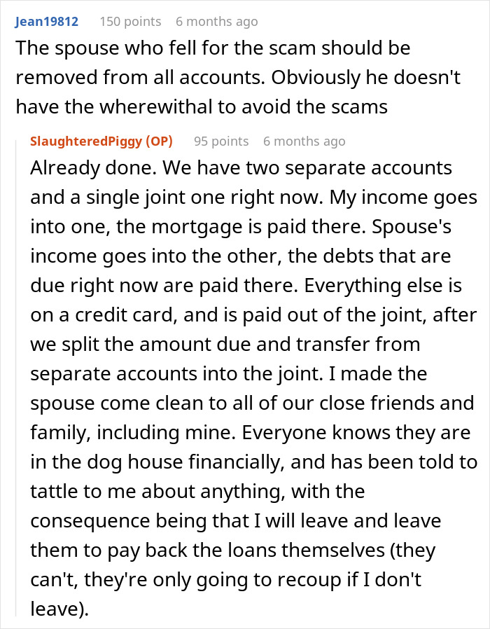 Family Loses Six Figures To A Scam After Spouse Chose To Stupidly Not Say Anything
