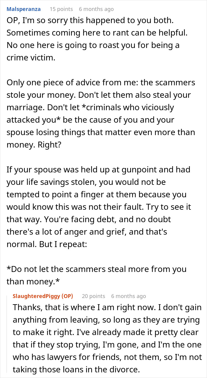 Family Loses Six Figures To A Scam After Spouse Chose To Stupidly Not Say Anything
