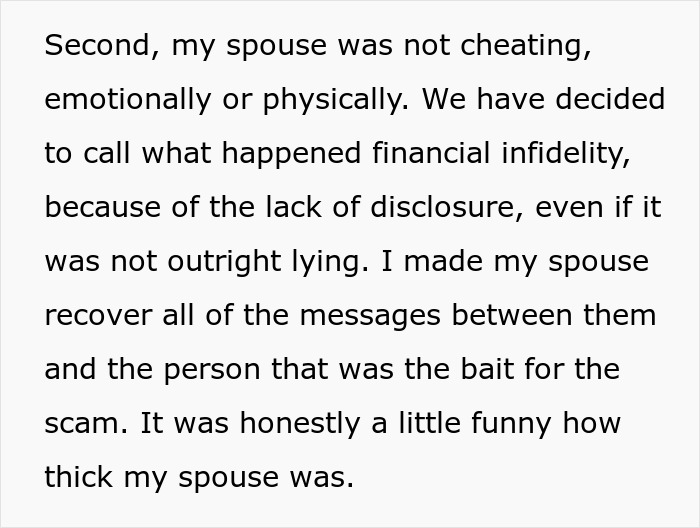 Family Loses Six Figures To A Scam After Spouse Chose To Stupidly Not Say Anything