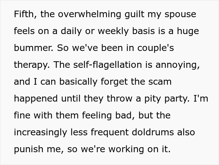 Family Loses Six Figures To A Scam After Spouse Chose To Stupidly Not Say Anything