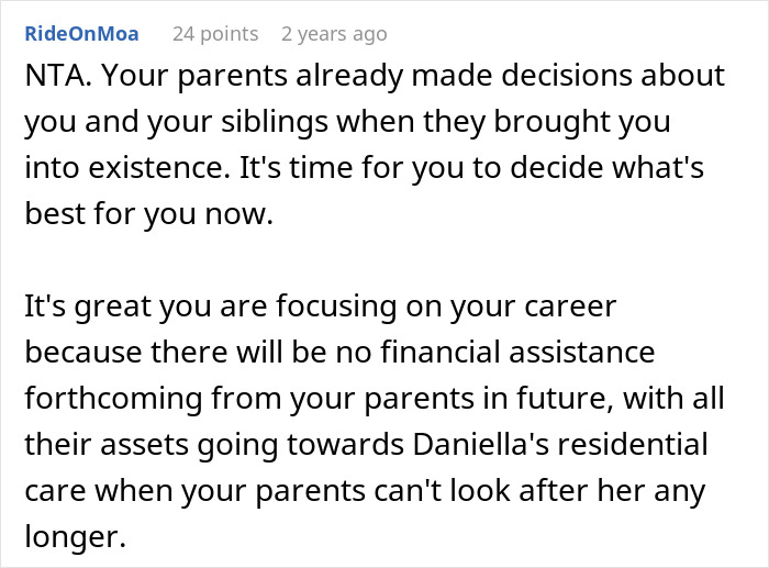Guy Spends His Childhood As An Unpaid Caregiver For Disabled Sister, Refuses To Ever Do It Again