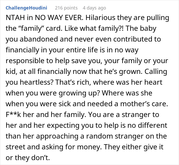 Bio Mom Abandons 4YO Son, Has The Audacity To Beg For Financial Support From Him Years Later