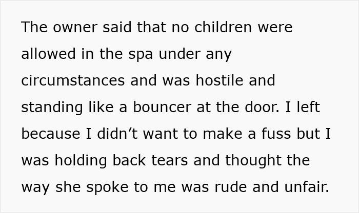 Entitled Mom Goes To Adults-Only Spa With Two Kids, Furious When They Are Not Allowed Inside