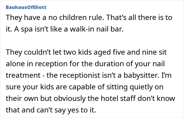 Entitled Mom Goes To Adults-Only Spa With Two Kids, Furious When They Are Not Allowed Inside